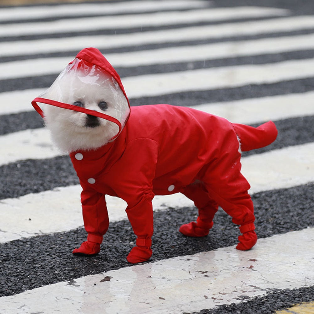 Waterproof Small Dog Raincoat | Full Body Coverage with Hood & Boots for Wet Weather Protection