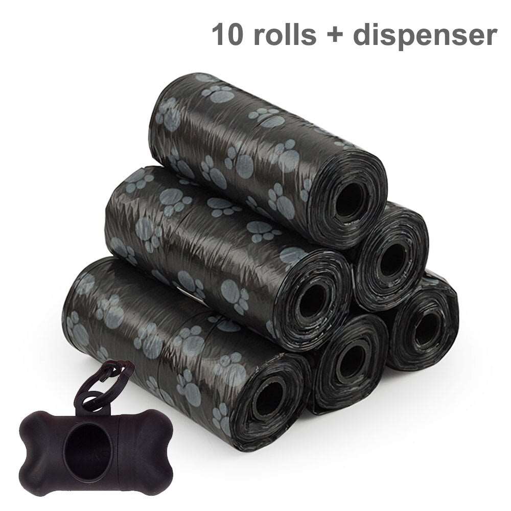 10 Roll Pet Dog Poop Bags | Dispenser Garbage Bag for Dogs & Cats | Outdoor Cleaning Supplies