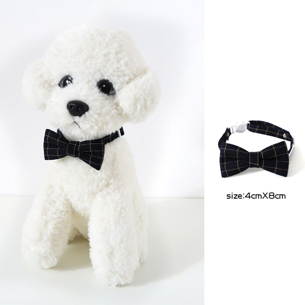 Adjustable Pet Bow Tie & Neck Tie Collar | Formal Costume Breakaway for Small Dogs & Cats Grooming Ties Party Accessories