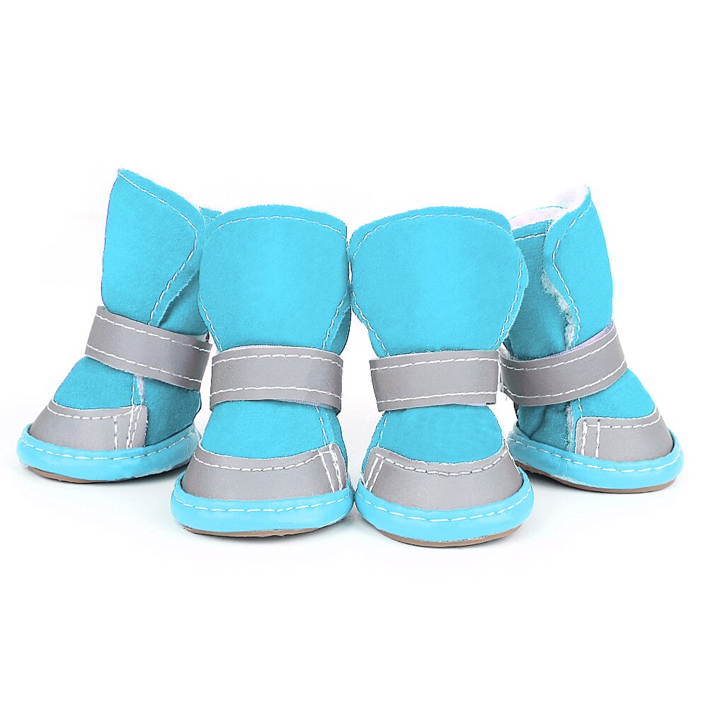Reflective Anti-Slip Dog Boots | Warm Snow Shoes for Small & Medium Dogs, 4-Pack