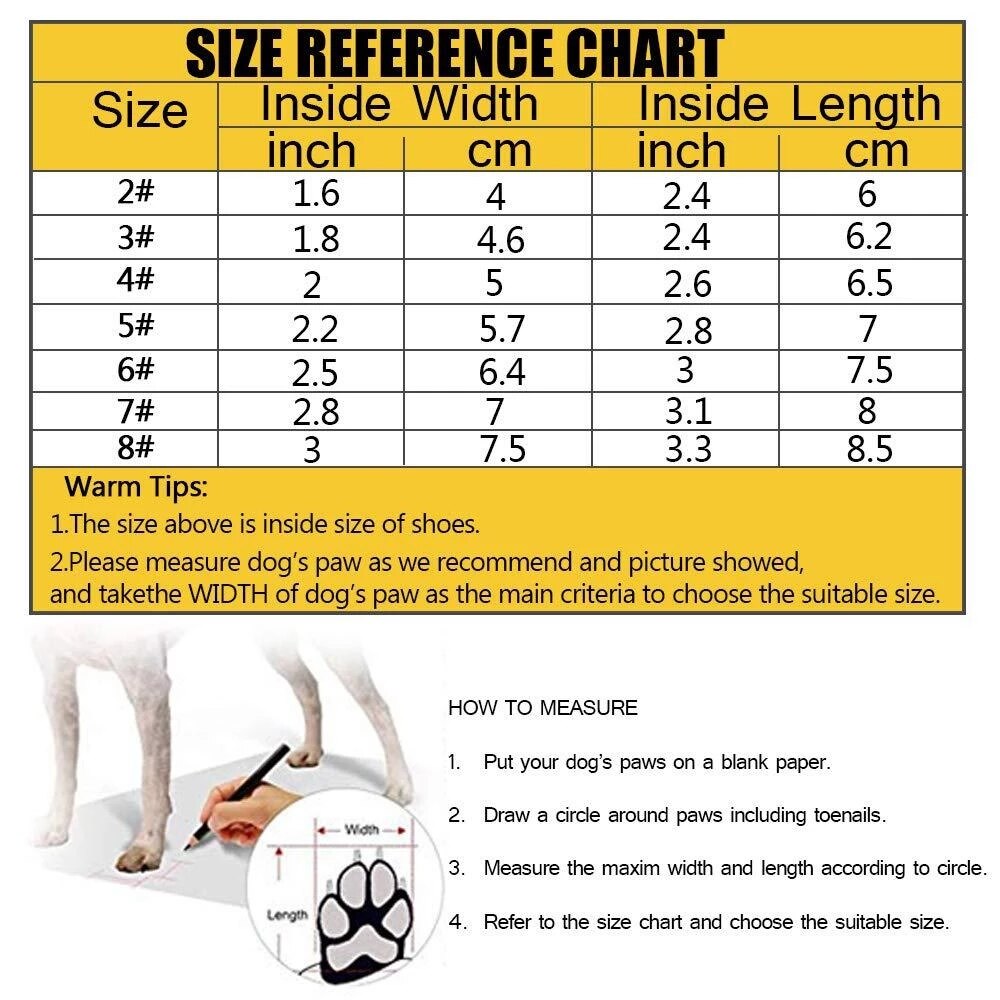 Reflective Waterproof Dog Boots Set | Anti-Slip Snow & Rain Pet Footwear for Medium & Large Dogs