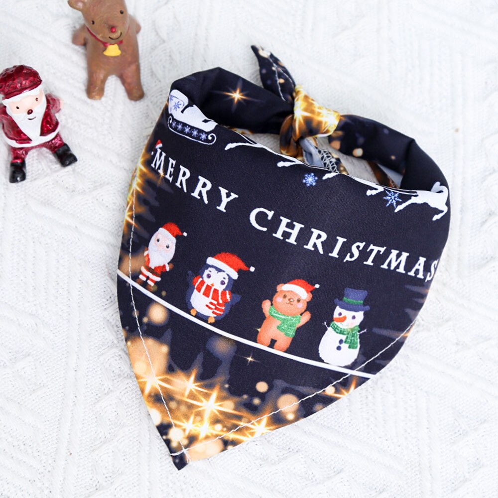 Christmas Holiday Dog Bandana Set | Festive Santa & Tree Designs for Puppies and Small Dogs