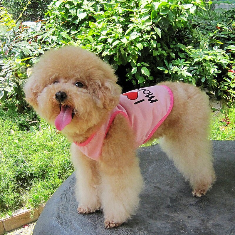 Soft Cotton Dog T-shirt | Classic "I Love My Daddy/Mommy" Print for Small Dogs & Cats | Comfortable Puppy Vest