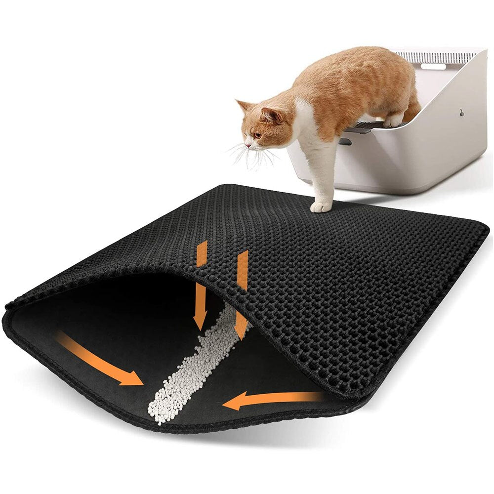 Waterproof Double-Layer Cat Litter Mat | Non-Slip, Easy-Clean Design for Cat Litter Catching
