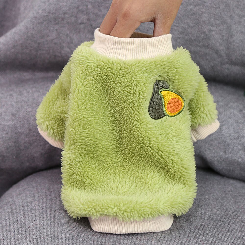Soft Fleece Dog Coat Jacket | Winter Warm Pet Clothes for Small to Medium Dogs & Cats | Available in Fun Fruit Designs