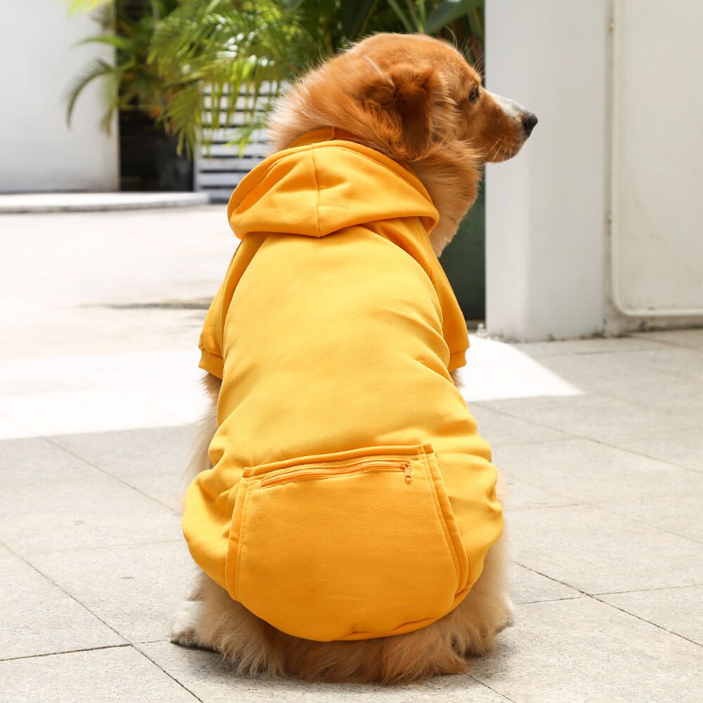 Warm Winter Dog Hoodie | Soft Fleece Coat with Snacks Pocket for Large Breeds