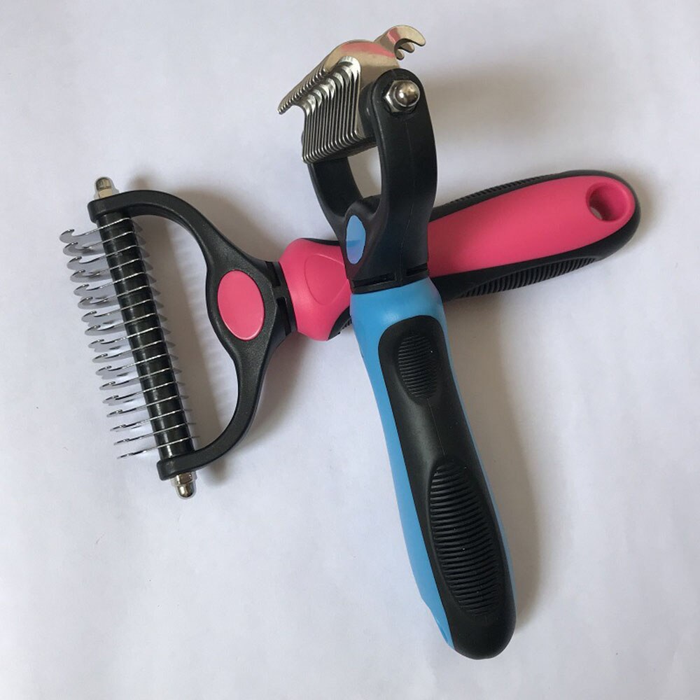 Dog & Cat Grooming Brush | Hair Remover Comb for Long, Short & Curly Hair with Anti-Slip Handle