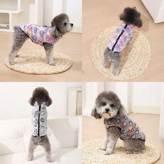 Winter Fleece Dog Jacket with D-ring
