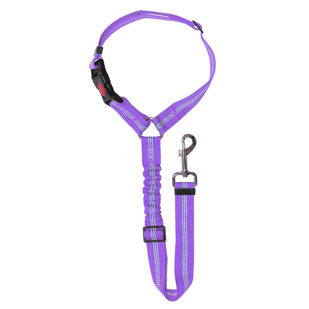 2-in-1 Dog Seat Belt Harness | Adjustable Bungee Leash & Headrest Restraint with Reflective Stitching
