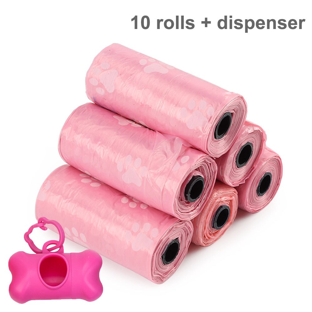 10 Roll Pet Dog Poop Bags with Dispenser | Liquid Proof, Garbage Scooper Bags for Dogs & Cats | Outdoor Cleaning Supplies