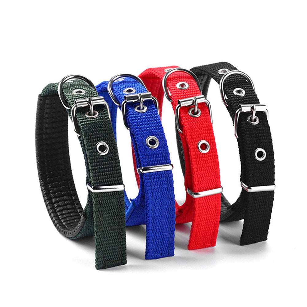 Adjustable Foam Padded Dog Collar | Durable Metal Buckle Pet Collar for Large Dogs & Cats | Strong Walking Collar