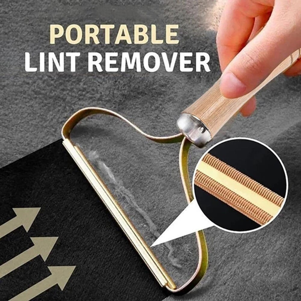 Wooden Lint Remover | Wool & Pet Hair Removal Scraper for Clothing and Fabric Care