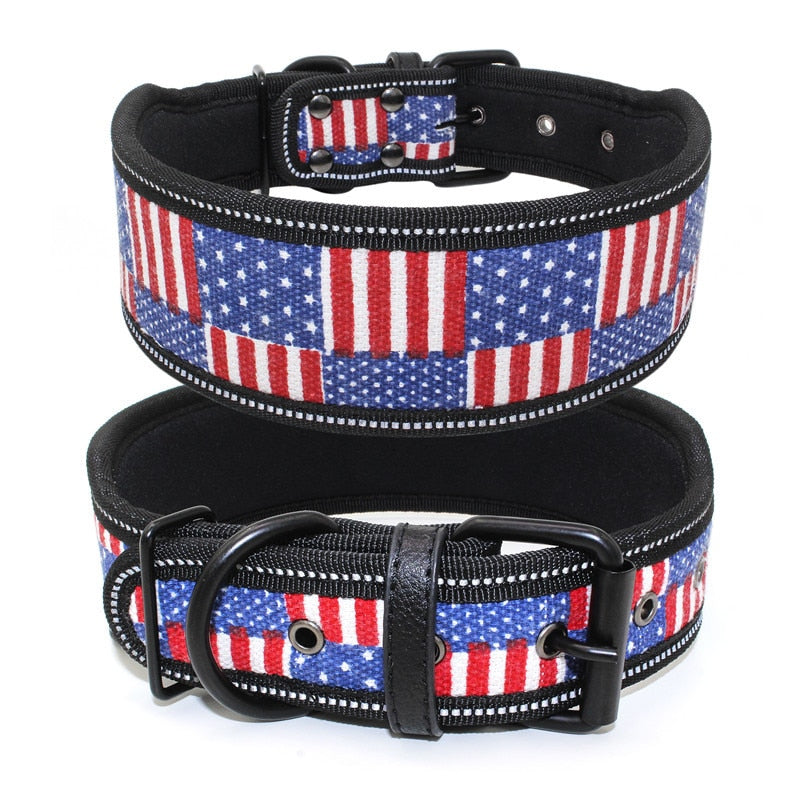 Reflective Soft Padded Adjustable Dog Collar | Wide Buckle Pet Collar for Medium to Large Dogs