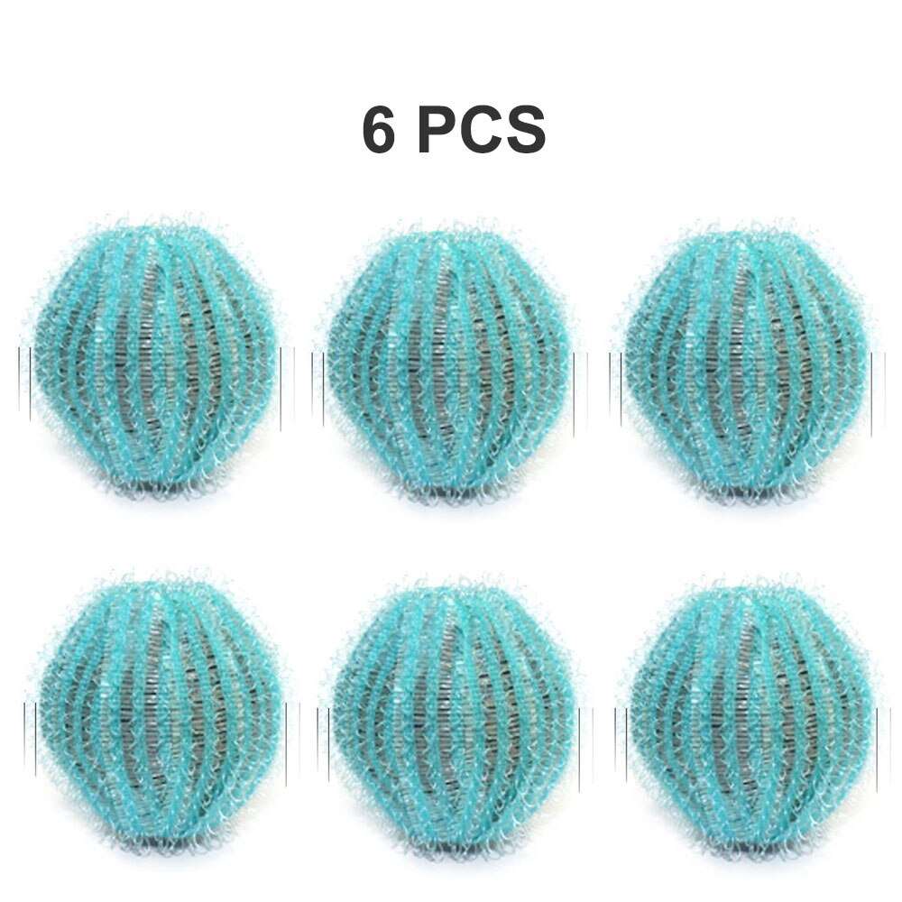 6-Pack Nylon Laundry Balls | Pet Hair Removal & Decontamination | Washing Machine Lint Removal