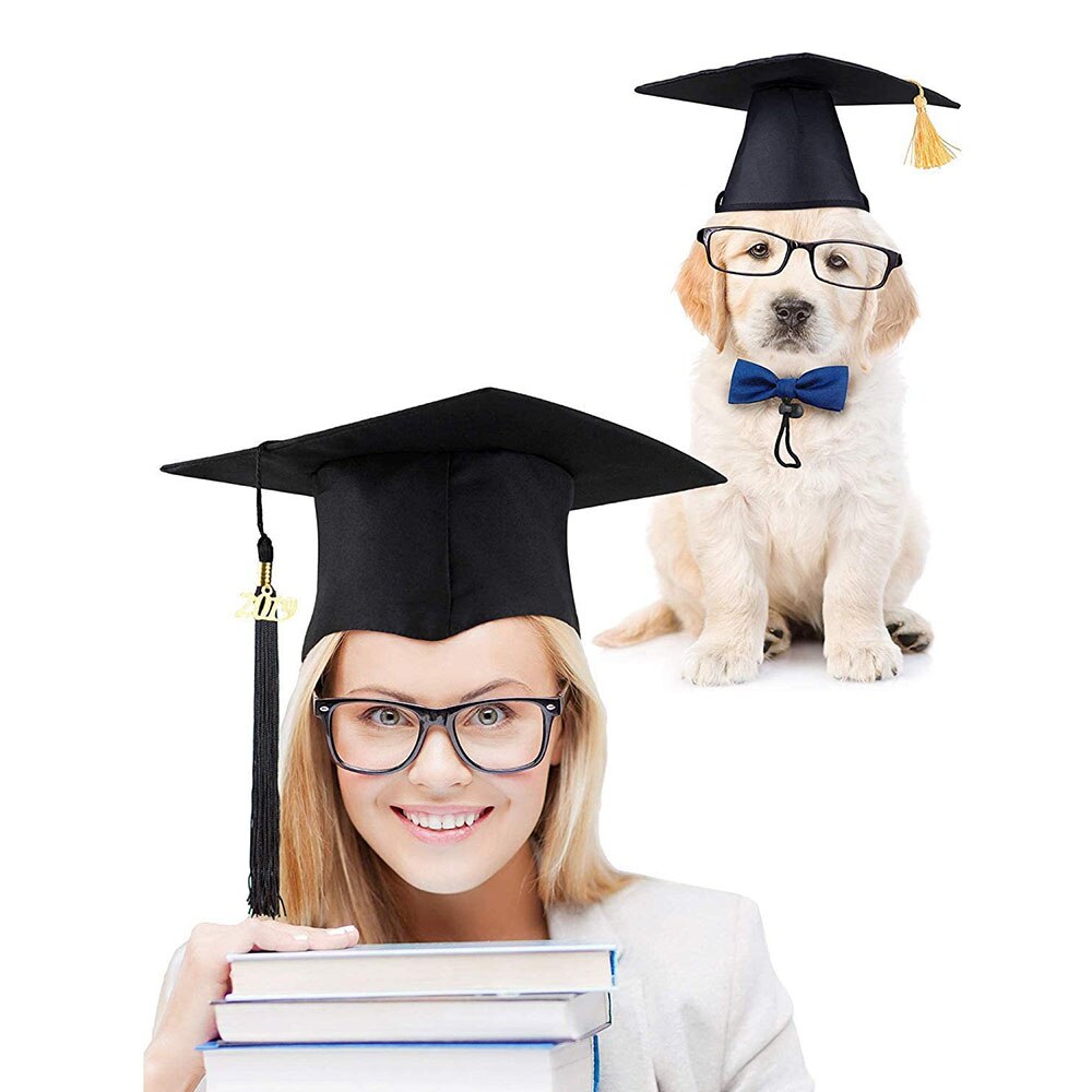 Pet Graduation Cap Costume Hat | Celebratory Tassel Cap for Dogs and Cats Holiday Party Accessories