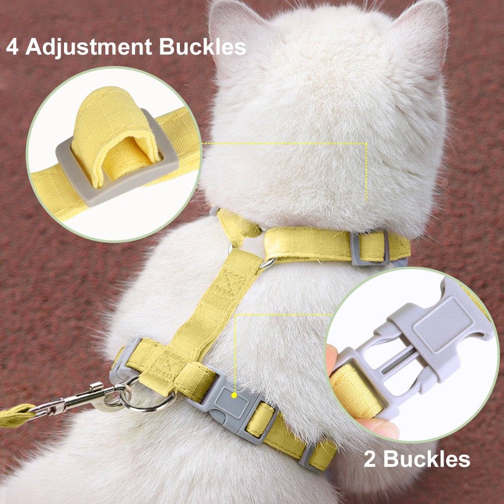 Soft Mesh Cat Harness and Leash Set | Adjustable 3 Layer Breathable Vest for Small Dogs & Cats