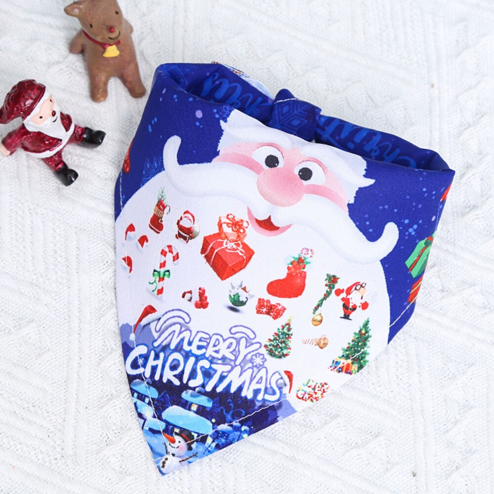 Christmas Holiday Dog Bandana Set | Festive Santa & Tree Designs for Puppies and Small Dogs