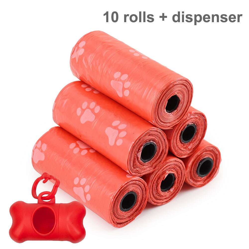10 Roll Pet Dog Poop Bags | Dispenser Garbage Bag for Dogs & Cats | Outdoor Cleaning Supplies