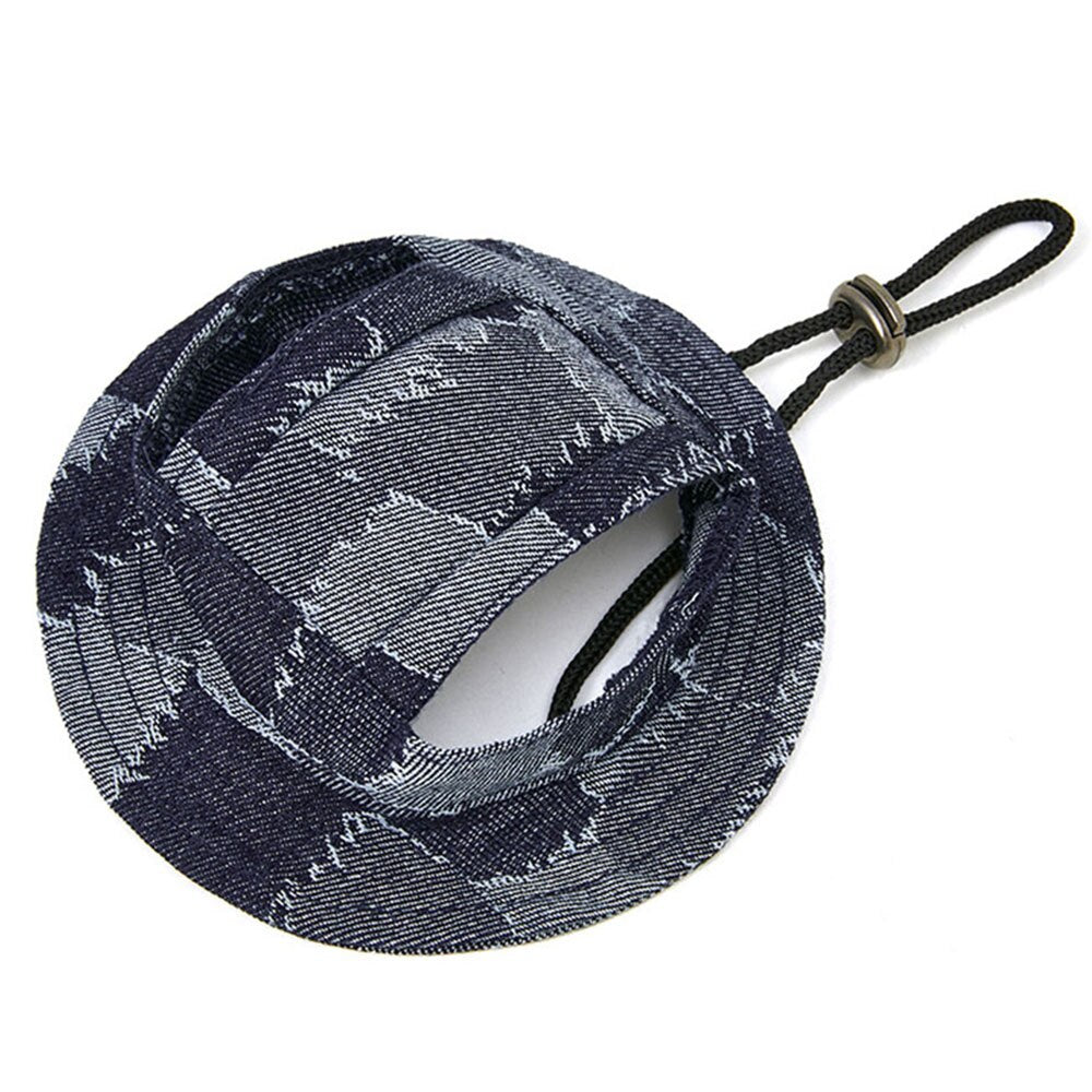 Fashion Pet Dog Denim Hat | Stylish Sun Protection with Ear Holes for Small, Medium, and Large Dogs