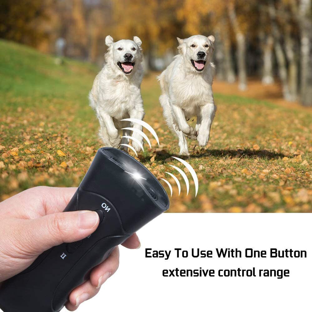3-in-1 Ultrasonic Dog Anti Bark Device | LED Flashlight and Dog Training Tool