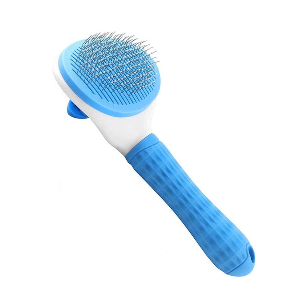 Self Cleaning Slicker Brush for Dogs & Cats | Pet Hair Removal Grooming Comb with Massage Features for Long or Short Hair Pets