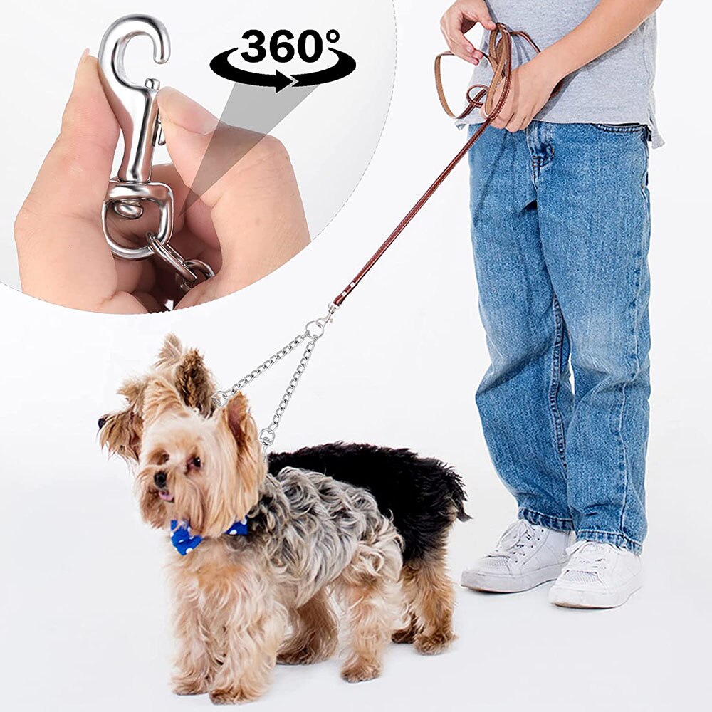 Durable Metal Double Dog Lead Rope | Chew Proof & Tangle Free Dual Dog Leash Splitter for Walking Two Dogs