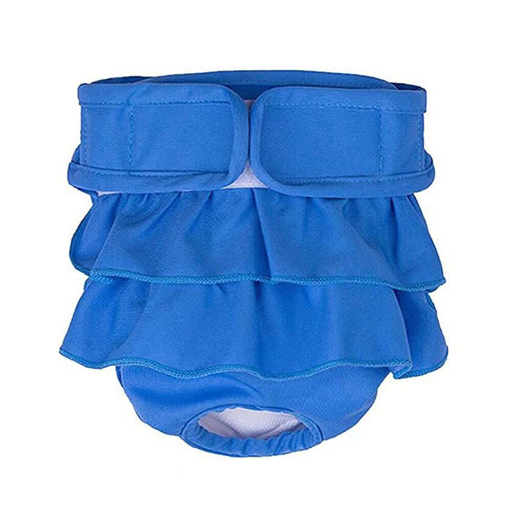 Soft Ruffle Dog Sanitary Pants | Washable & Absorbent Female Dog Diaper in Pink, Grey, & Purple