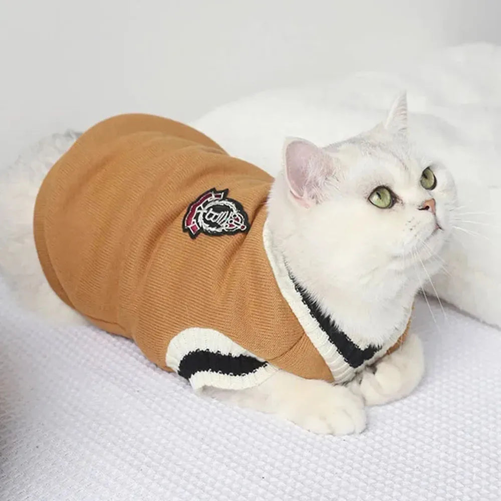 Cosy Dog & Cat Sweater Hoodie Pullover | Warm Knitwear for Small Pets - Autumn & Winter Outfit