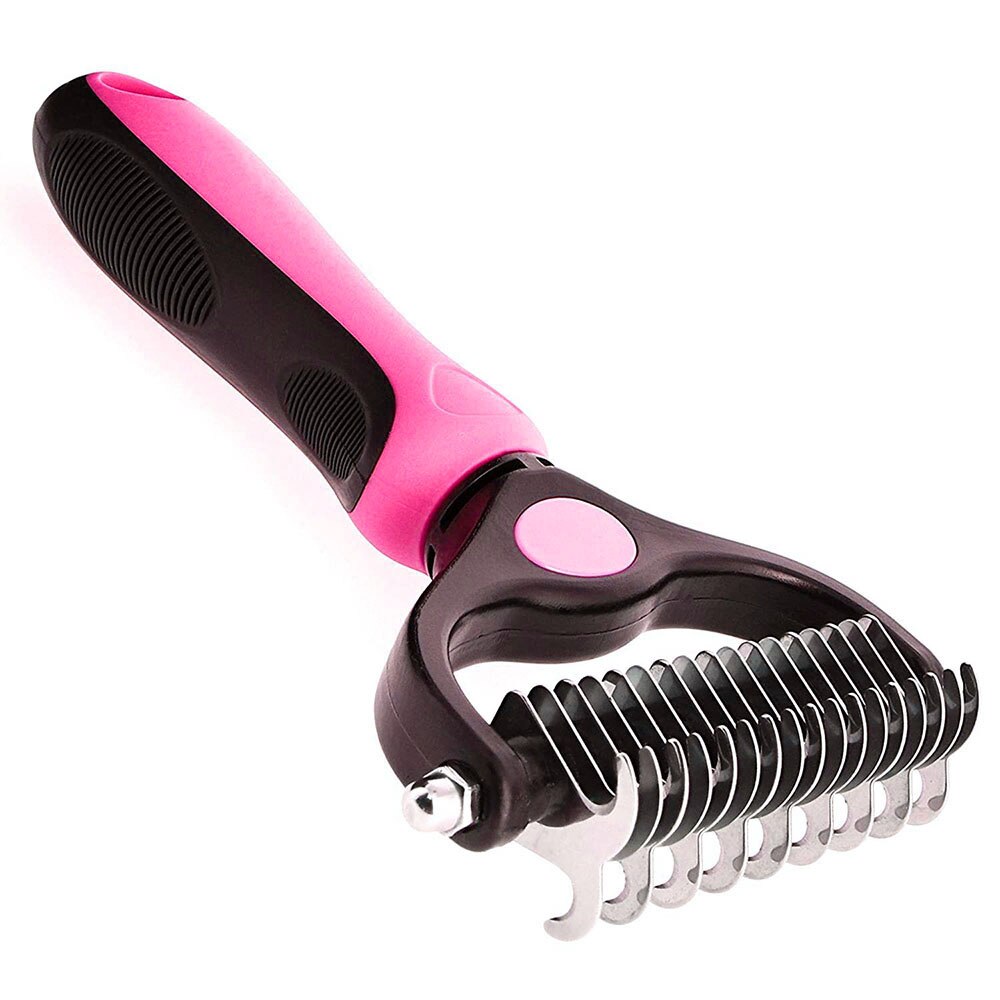 Dog & Cat Grooming Brush | Hair Remover Comb for Long, Short & Curly Hair with Anti-Slip Handle