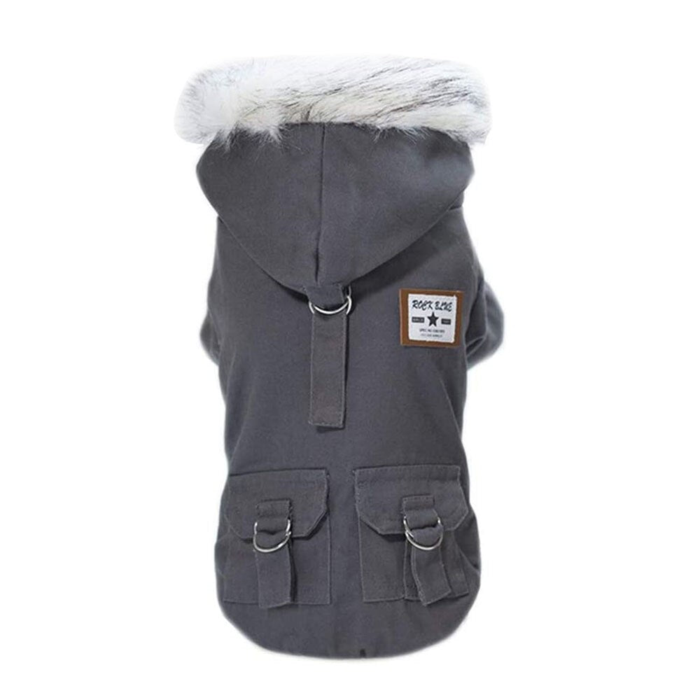 Warm Military Style Dog Jacket | Winter Windproof Coat for Small Dogs & Cats