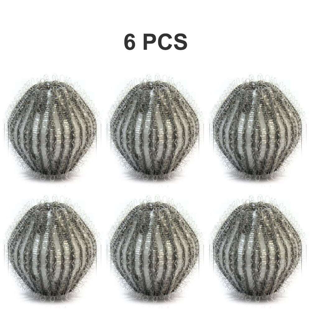 6-Pack Nylon Laundry Balls | Pet Hair Removal & Decontamination | Washing Machine Lint Removal