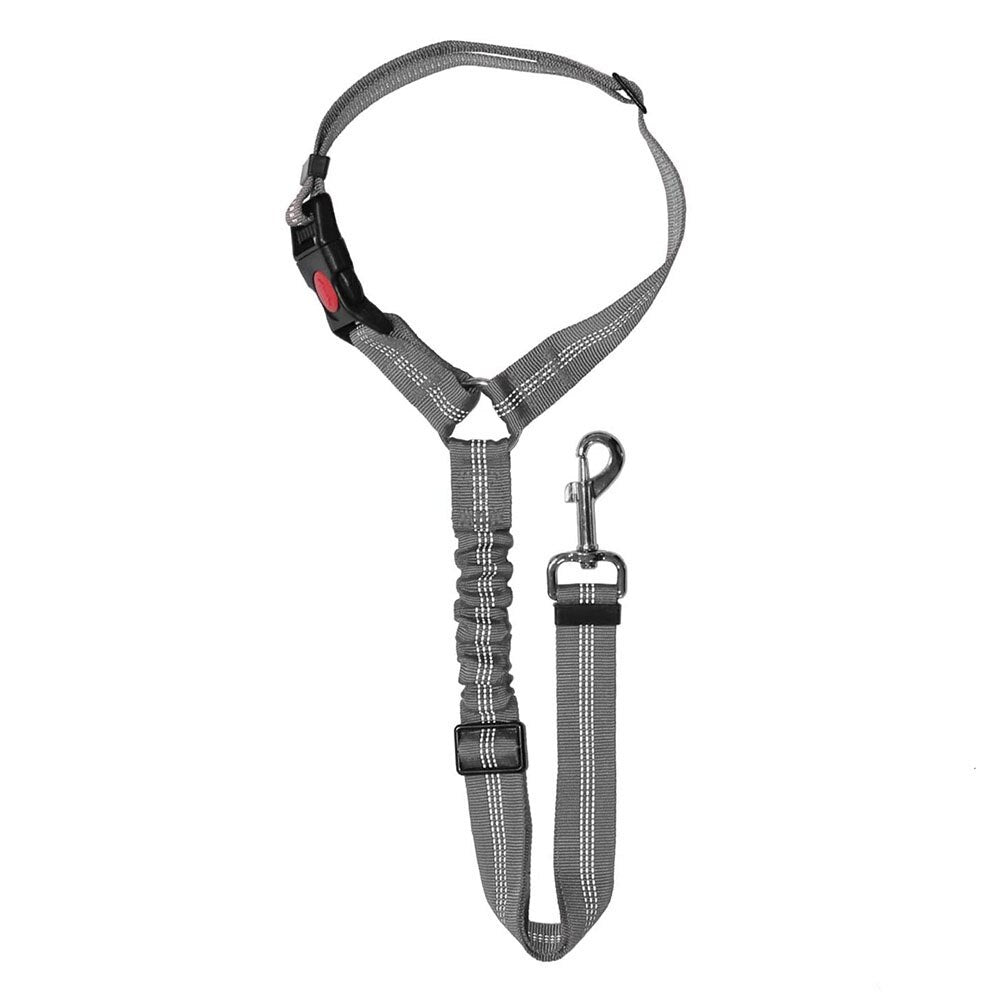2-in-1 Dog Seat Belt Harness | Adjustable Bungee Leash & Headrest Restraint with Reflective Stitching