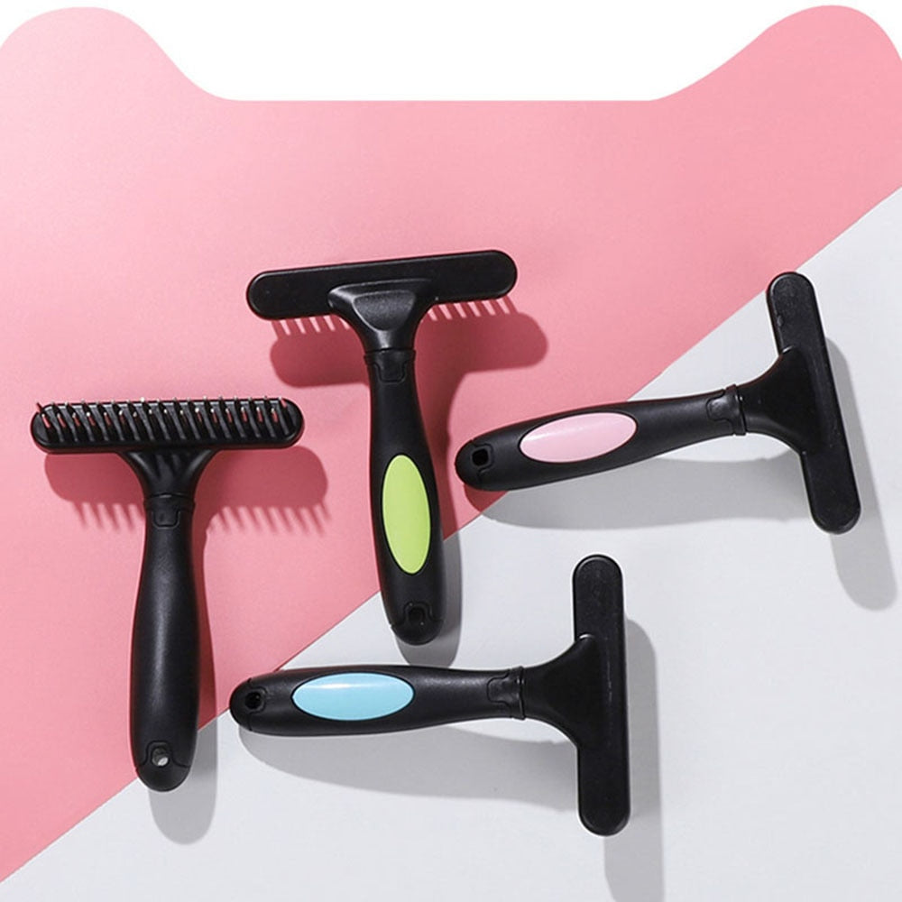 Dog Rake Deshedding Dematting Brush Comb | Efficient Undercoat Rake for Long & Short Hair Pets