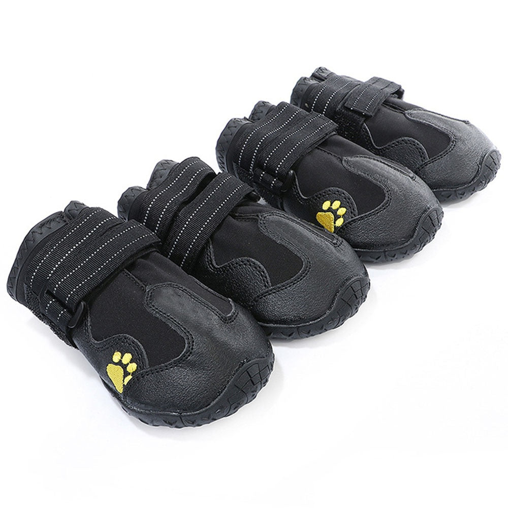 Reflective Waterproof Dog Boots Set | Anti-Slip Snow & Rain Pet Footwear for Medium & Large Dogs