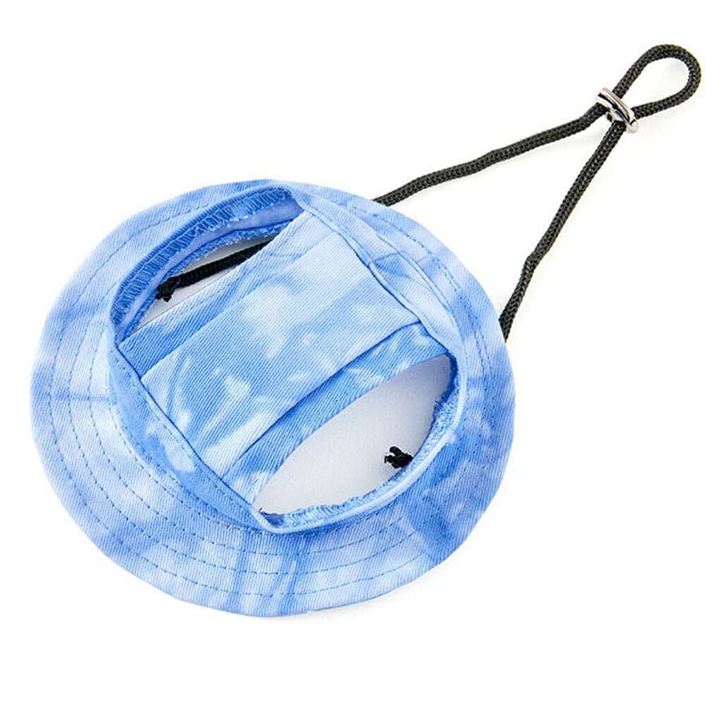 Adjustable Tie-Dyed Dog Hat | Fashion Pet Bucket Cap with Ear Holes | Outdoor Sun Bonnet for Cats & Dogs