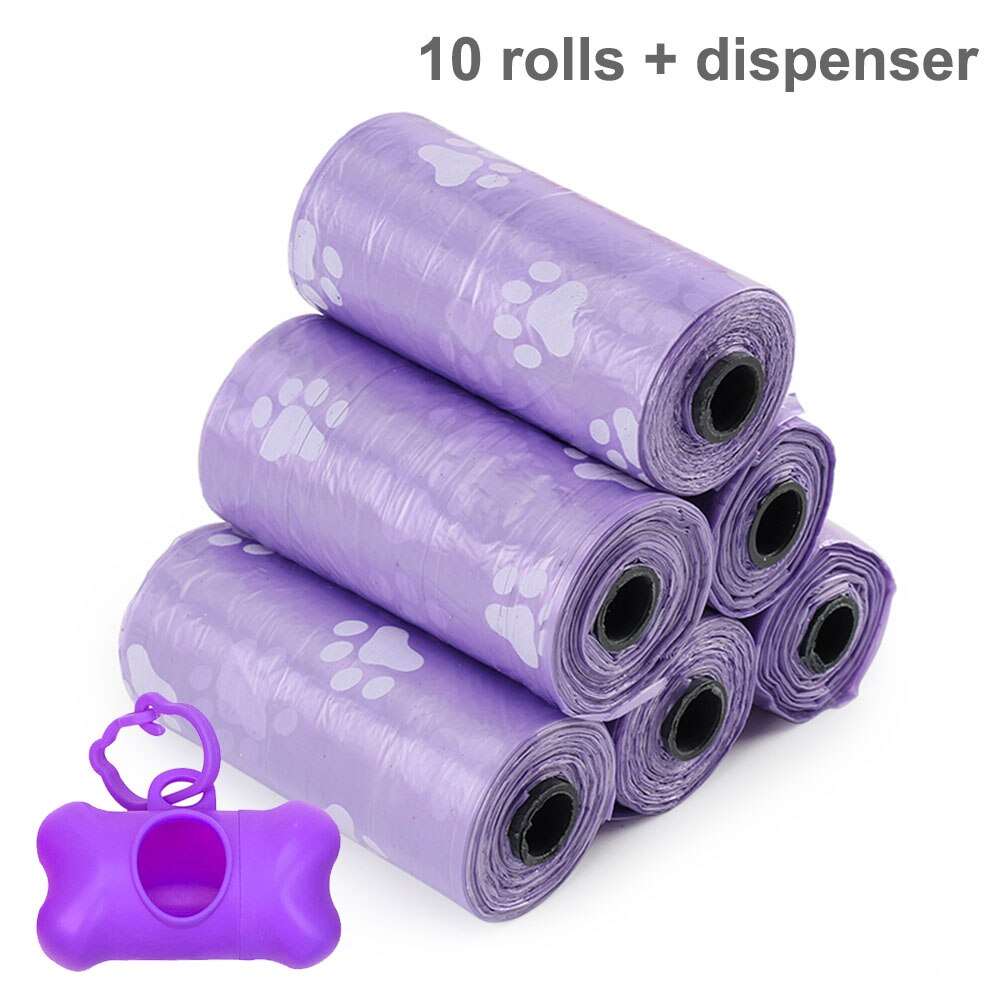 10 Roll Pet Dog Poop Bags | Dispenser Garbage Bag for Dogs & Cats | Outdoor Cleaning Supplies