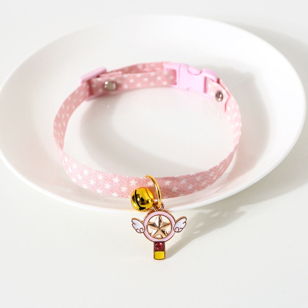 Adjustable Cat Bell Collar with Cute Pendant | Breakaway Safety Necklace for Kittens and Small Dogs, Multiple Colours Available