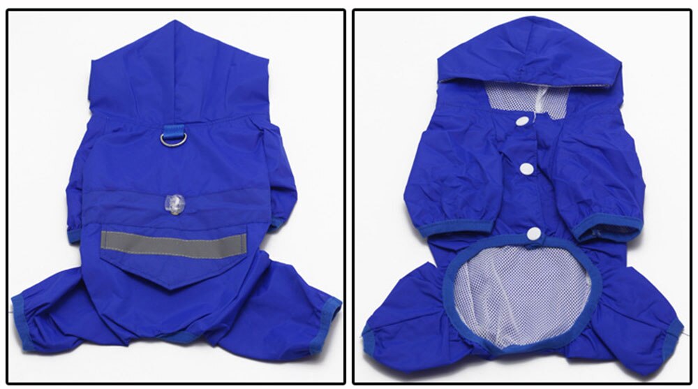 Adjustable Waterproof Dog Raincoat with Reflective Strap | All-Weather Protection for Small Dogs