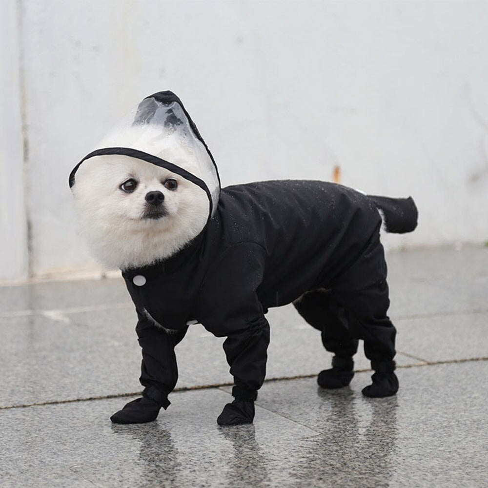 Waterproof Small Dog Raincoat | Full Body Coverage with Hood & Boots for Wet Weather Protection