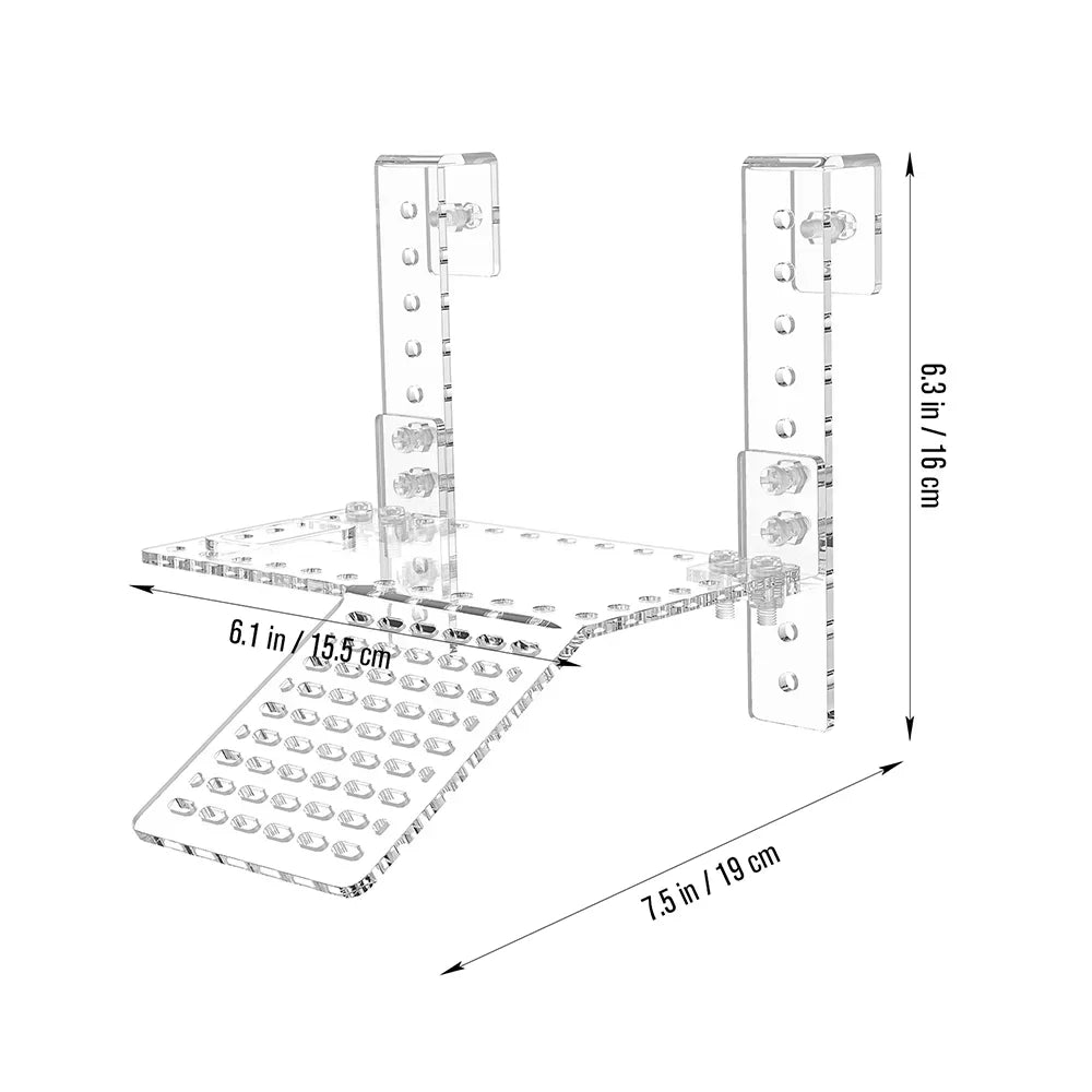 Acrylic Turtle Climbing Platform | Wall-Mounted Floating Island for Deep Water Fish Tanks