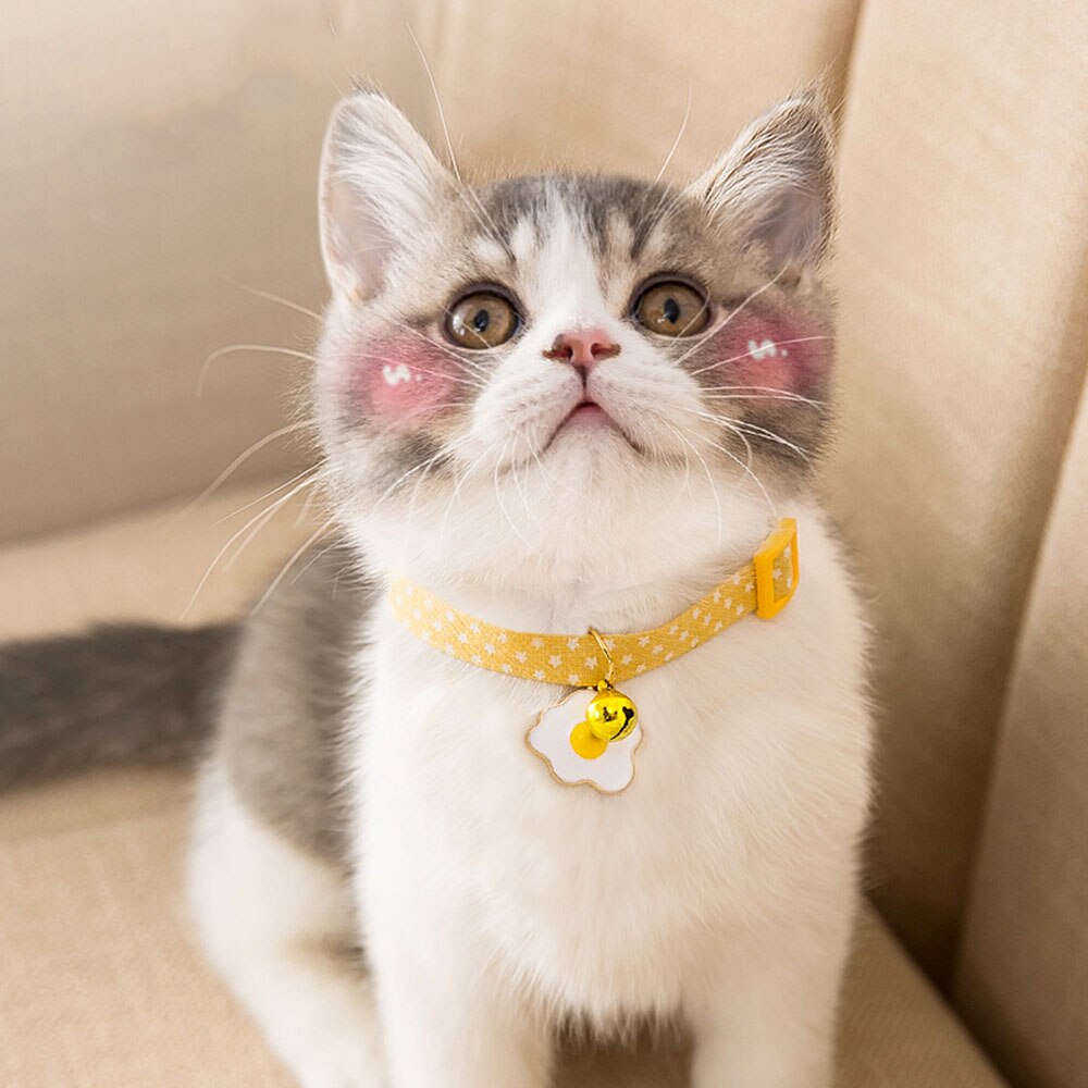 Adjustable Cat Bell Collar with Cute Pendant | Breakaway Safety Necklace for Kittens and Small Dogs, Multiple Colours Available