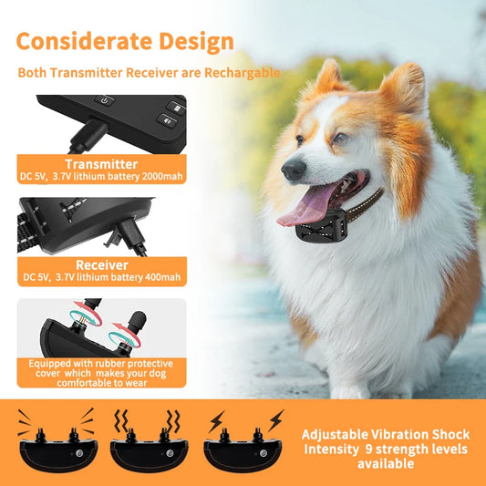 2-in-1 Wireless Dog Fence & Training Collar