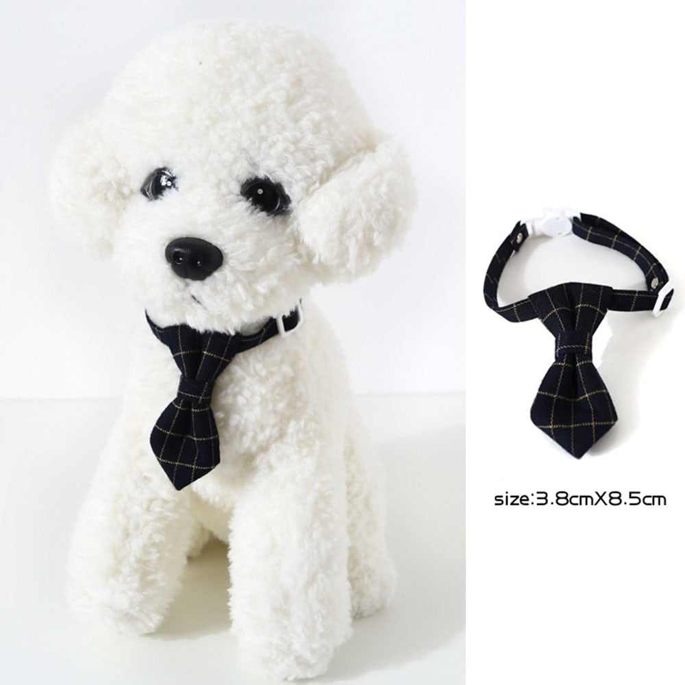Adjustable Pet Bow Tie & Neck Tie Collar | Formal Costume Breakaway for Small Dogs & Cats Grooming Ties Party Accessories