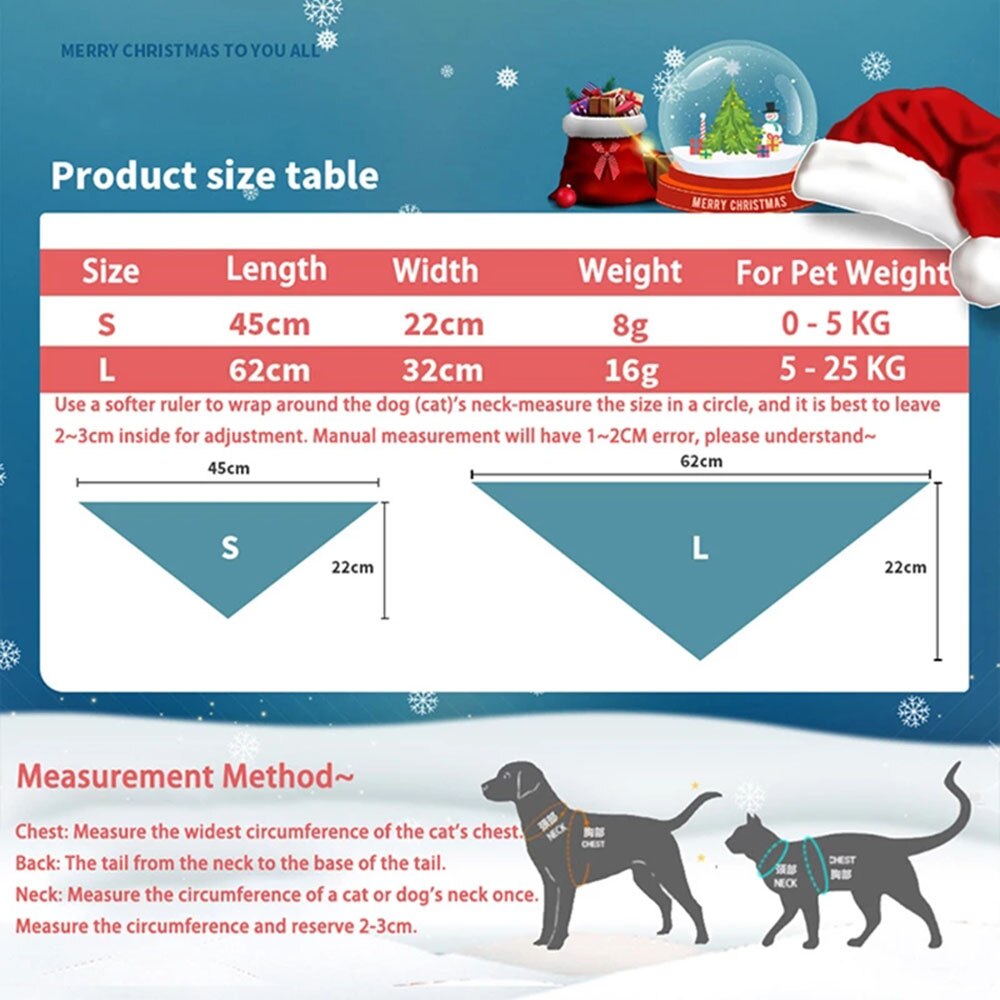 Christmas Holiday Dog Bandana Set | Festive Santa & Tree Designs for Puppies and Small Dogs