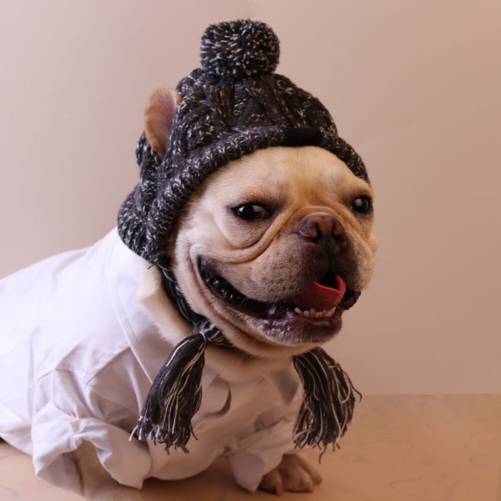 Winter Warm Pet Dog Knitted Hat | Windproof Knitted Cap with Ear Holes for Small and Medium Dogs
