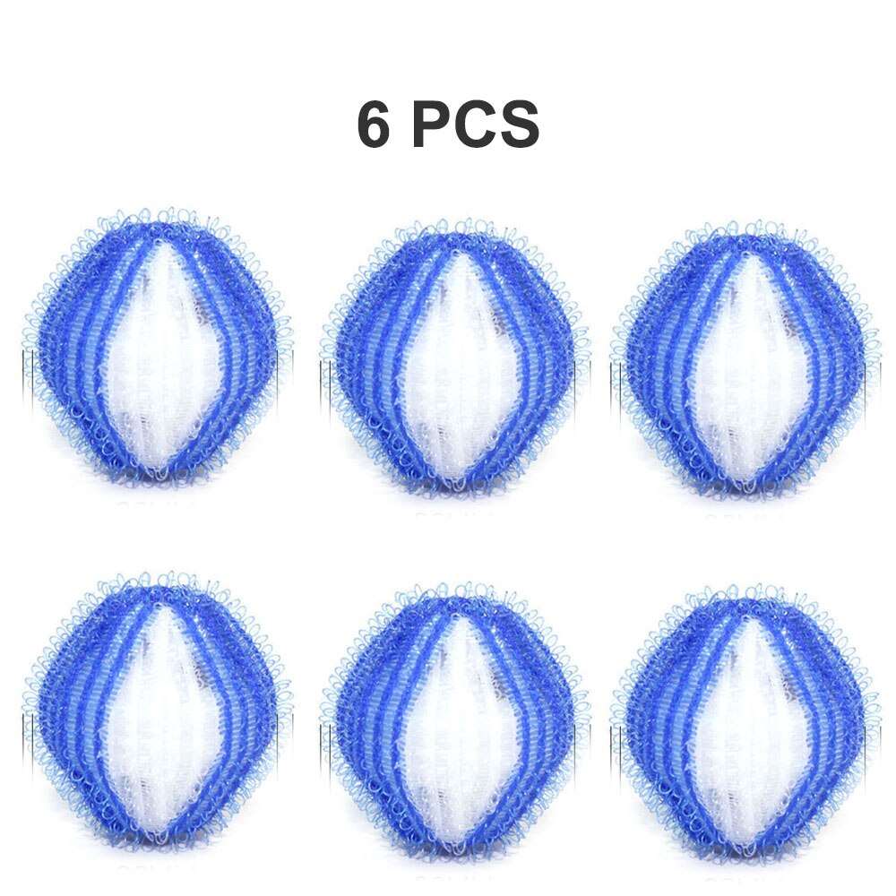 6-Pack Nylon Laundry Balls | Pet Hair Removal & Decontamination | Washing Machine Lint Removal