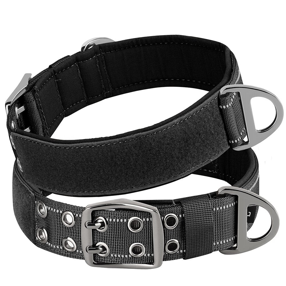 Tactical Military Dog Collar Adjustable Nylon | Durable For Medium and Large Dogs | Reflective Design for Training & Hunting