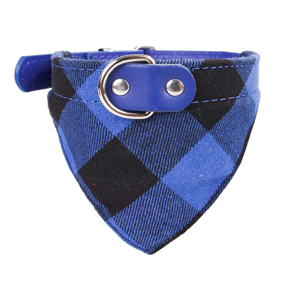 Adjustable Pet Neckerchief | Plaid Dog Bandanas for Small and Large Dogs | Stylish Pet Cat Accessories