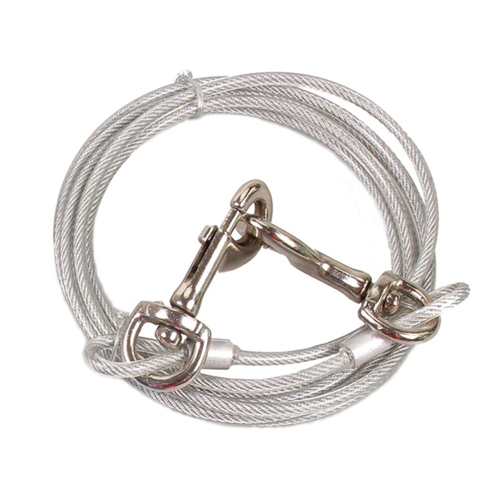 Heavy Duty Dog Tie-Out Cable | Steel Cable Leash for Dogs Up to 135 Pounds with Strong Carabiner Clip