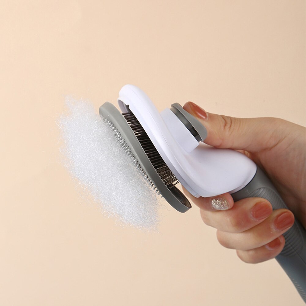 Self Cleaning Slicker Brush for Dogs & Cats | Pet Hair Removal Grooming Comb with Massage Features for Long or Short Hair Pets